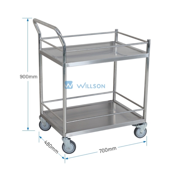 Medium-Size Stainless Steel Cart