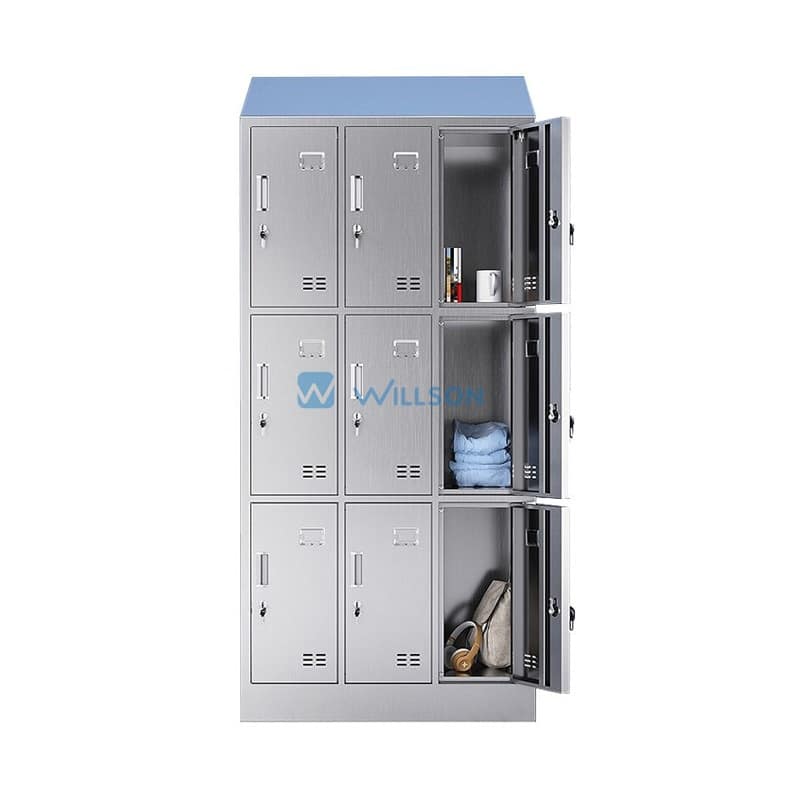 9-door-stainless-steel-locker-opened